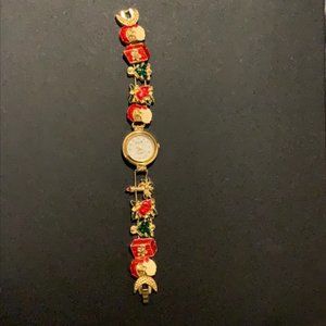 Vintage Jennie B Christmas Charm Bracelet Watch 🎄